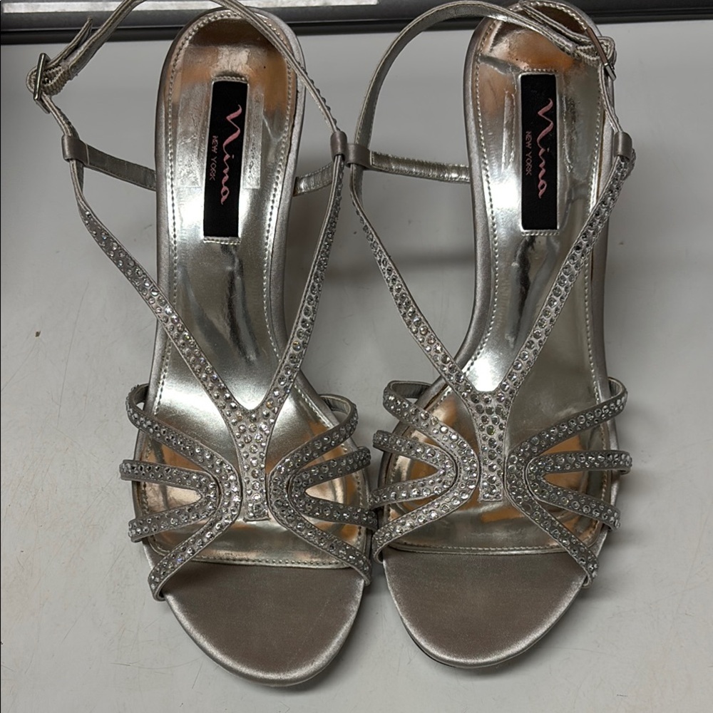 Nina Silver Dress Jolie Sandals